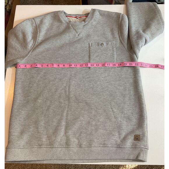 Coleman Men's Sz L Crewneck Sherpa Lined Waffle Thermal Sweatshirt Gray - Picture 3 of 8